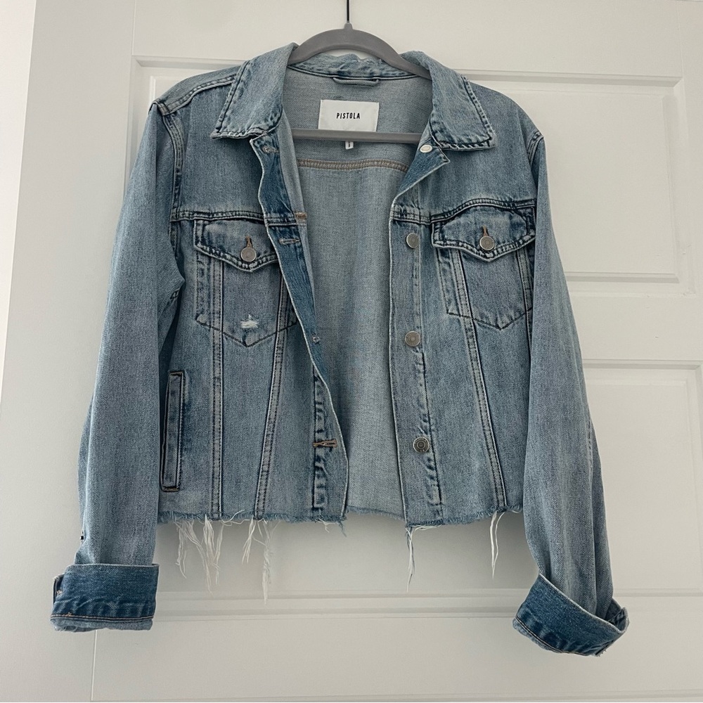 Pistola frayed jean jacket - M